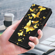 Откидной чехол для Samsung Galaxy A14 4G/5G, Wallet Butterfly, золотой