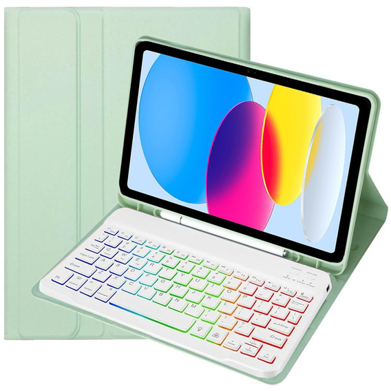 Чохол з підсвічуванням bluetooth-клавіатури для iPad 10.9 2022 (10 gen.), зелений