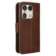 Футляр з клапаном для Motorola Edge 50 Ultra, Card Slot, коричневий