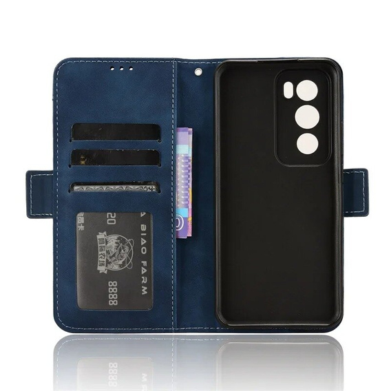 Откидной чехол для Oppo Reno 12 Pro, Card Slot, темно-синий