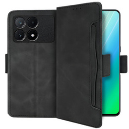 Футляр з клапаном для Xiaomi Poco F6 Pro, Card Slot, чорний
