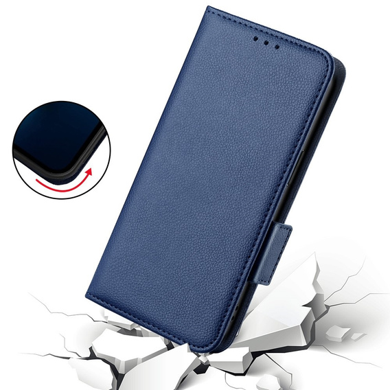Откидной чехол для Cat S75 5G, Wallet Litchi Magnet, темно-синий