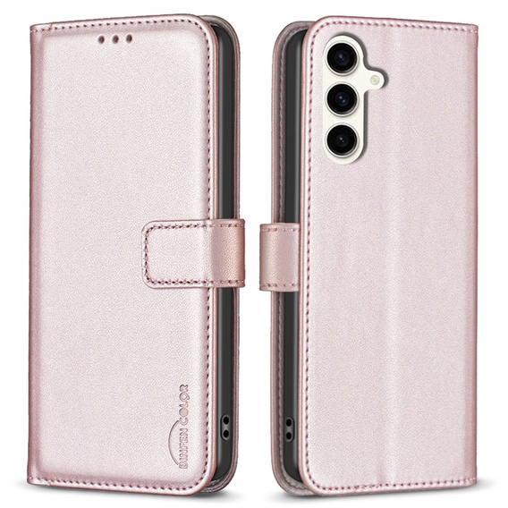 Чохол-книжка для Samsung Galaxy S23 FE, BINFEN Wallet, рожевий + скло 9H