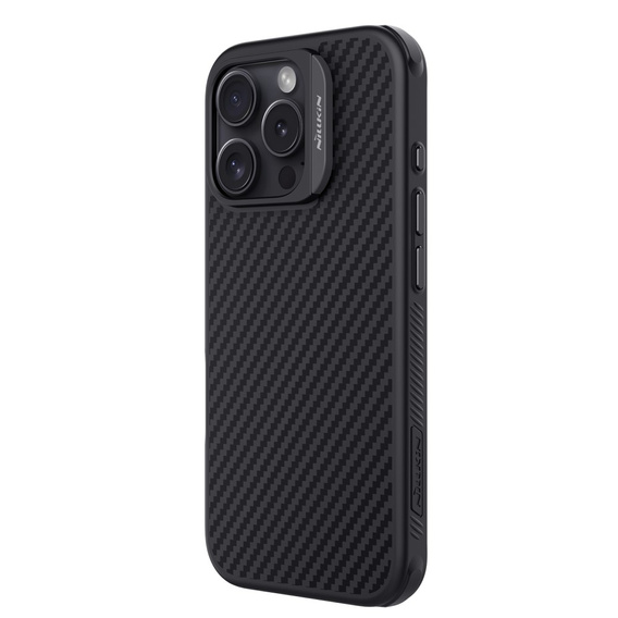 Чехол для iPhone 16 Pro, бронированный Nillkin, Carbon Fiber, для Magsafe, чёрный