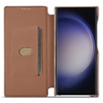Откидной чехол для Samsung Galaxy S23 Ultra, ERBORD Retro, коричневый