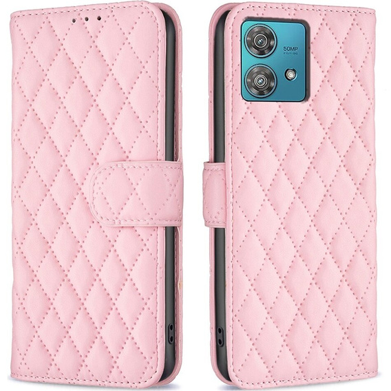 Откидной чехол для Motorola Edge 40 Neo, Wallet, BINFEN COLOR, розовый