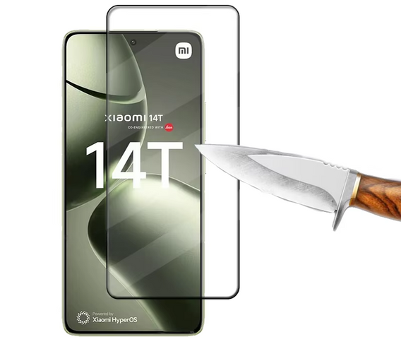 Закаленное стекло 3D для Xiaomi 14T, чёрная рама