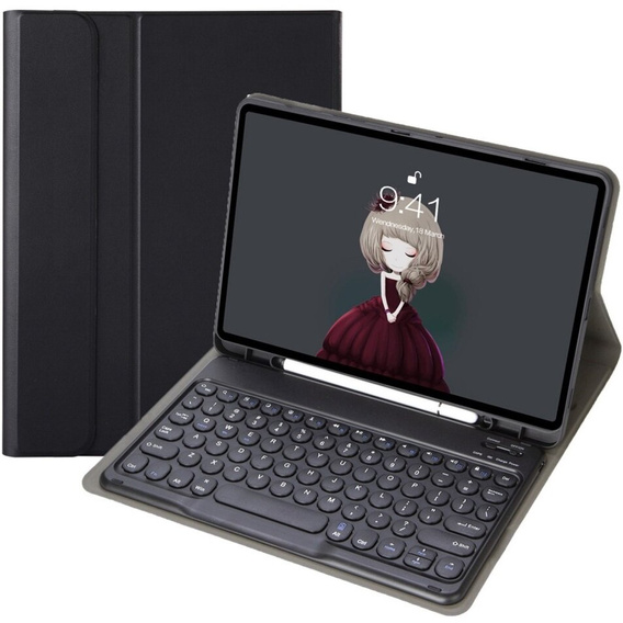 Чехол + клавиатура iPad 10.2" 2021/2020/2019 (9/8/7 gen.) / Air 10.5" 2019 (3 gen.), Leather Pen Slot, чёрный