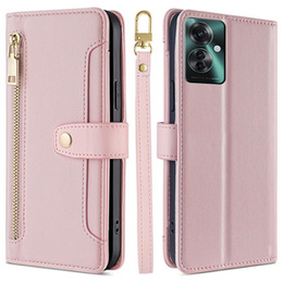 Откидной чехол для Oppo Reno 11F 5G, Wallet Zipper Pocket, розовый
