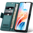 Чохол для Oppo A18 4G / A38 4G, ERBORD Glossy Litchi, гаманець з клапаном, зелений