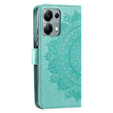 Откидной чехол для Xiaomi Redmi Note 13 Pro 4G / Xiaomi Redmi Note 14S / Xiaomi Poco M6 Pro 4G, Mandala, зелёный