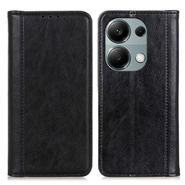 Чехол до Xiaomi Redmi Note 13 Pro 4G / Xiaomi Redmi Note 14S / Xiaomi Poco M6 Pro 4G, Wallet Litchi Leather, чёрный