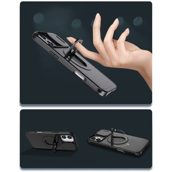Чехол для iPhone 16 Plus, Military Magnet, для MagSafe, чёрный