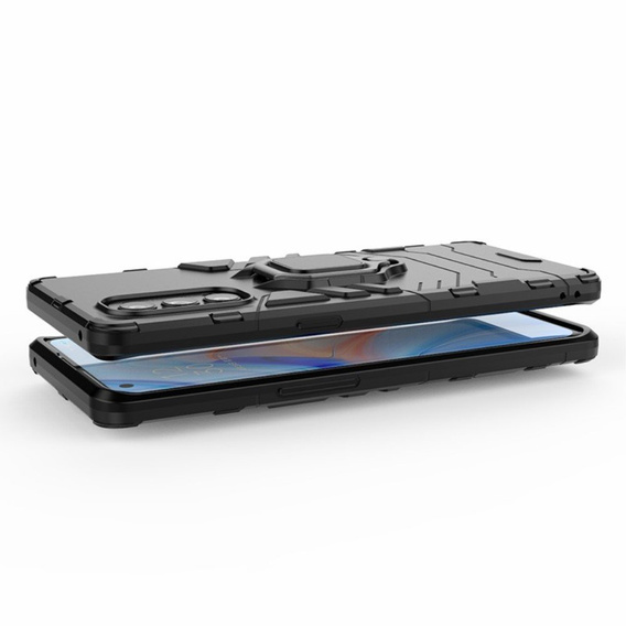 Чехол до Oppo Reno 4 Pro 5G, Kickstand Ring, чёрный