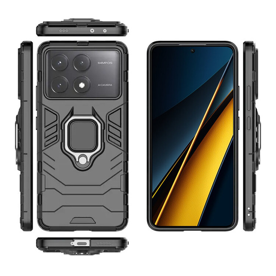 Чoхол до Xiaomi Poco X6 Pro 5G, Kickstand Ring, чорний