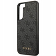 Чехол GUESS до Samsung Galaxy S23, 4G Metal Gold Logo, серый