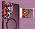 Чохол для Samsung Galaxy S25 Ultra, для MagSafe, ERBORD Matt Case, бордовий + захисне скло