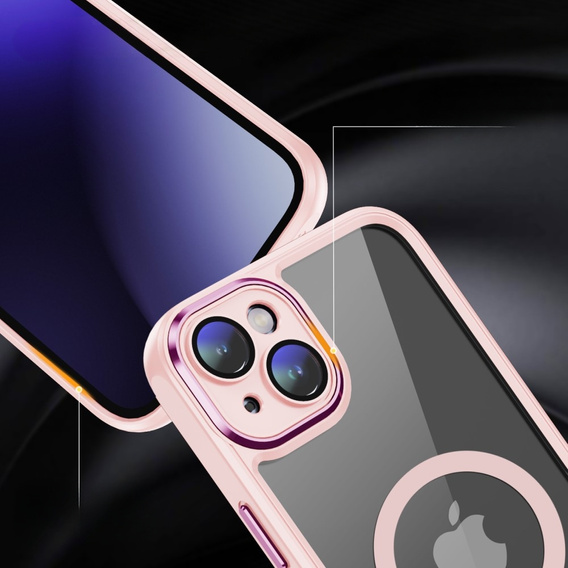 Чохол для iPhone 15, ERBORD Impact Guard, MagSafe, рожевий