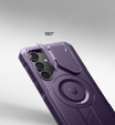 Броньований чохол для Samsung Galaxy S25+ Plus, Dexnor CamProtect MagSafe, фіолетовий (Дві рамки)