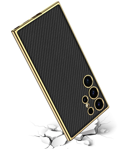 Чoхол до Samsung Galaxy S24 Ultra, GKK Leather, carbon чорний