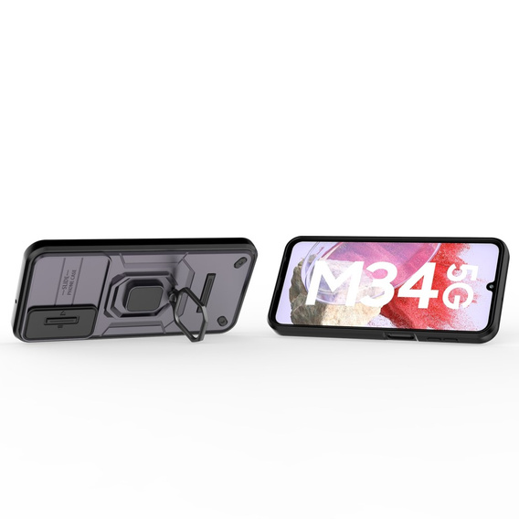 Чехол для Samsung Galaxy M34, KickStand Camera Lens, фиолетовый