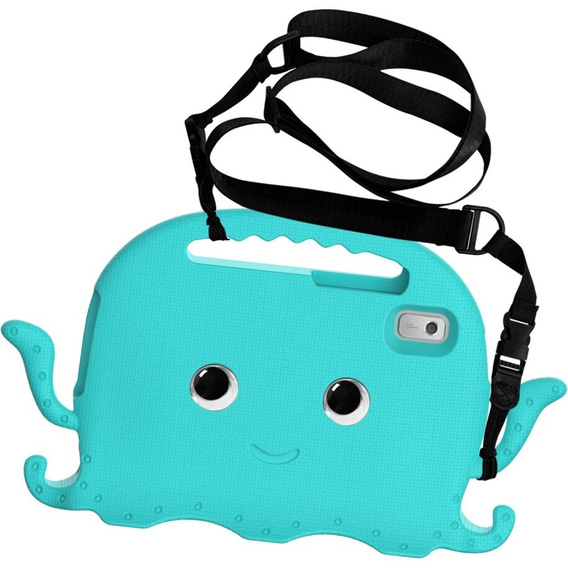 Дитячий чохол для Lenovo Tab M9, з ручкою, восьминіг, зелений