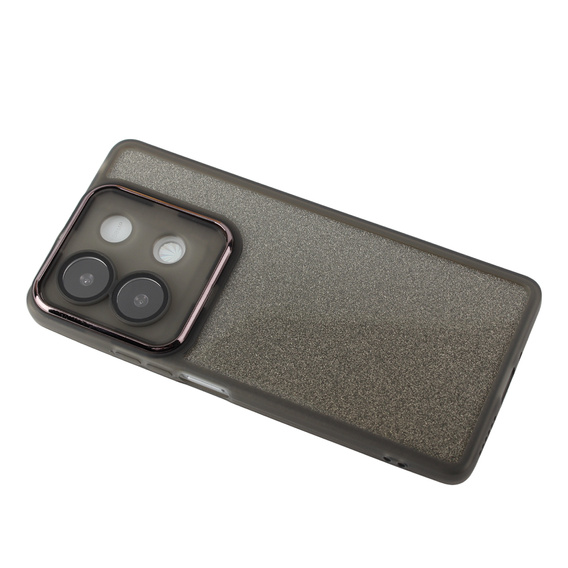 Чохол для Xiaomi Redmi Note 13 5G, Glittery Powder, сірий + загартоване скло 9H