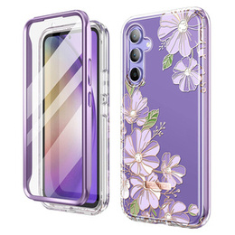 Чoхол до Samsung Galaxy A54 5G, Suritch Full Body Flowers, фіолетовий