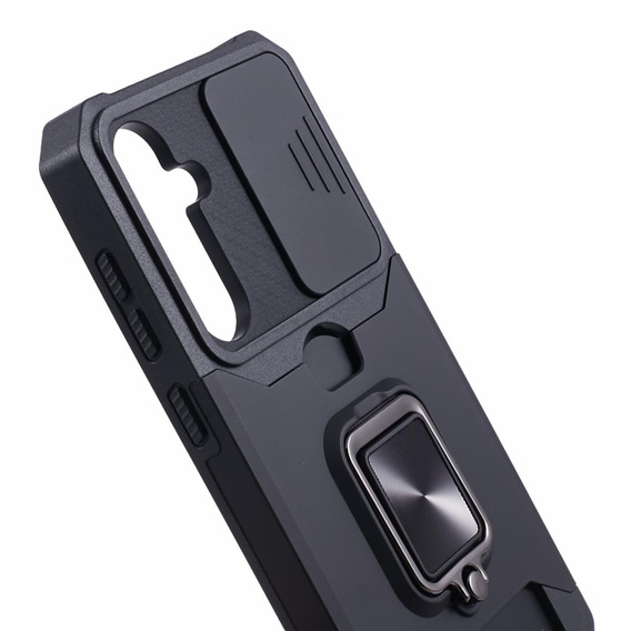 Броньований чохол для Samsung Galaxy S23 FE, Camera Slide Card Slot, чорний + скло 9H