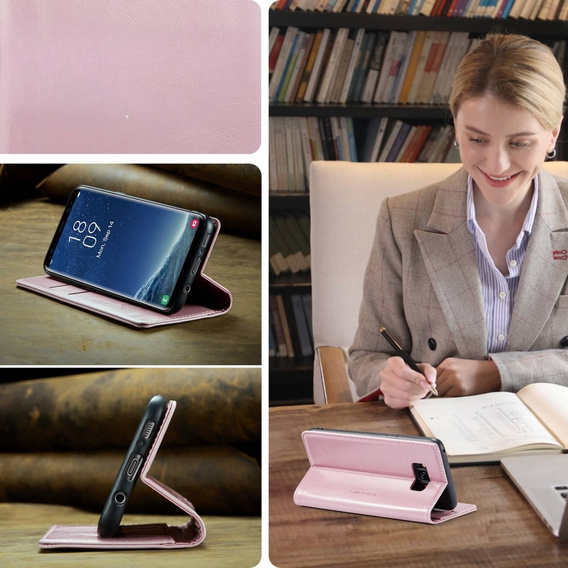 Флип-кейс CASEME для Samsung Galaxy S8, Waxy Textured, розовый