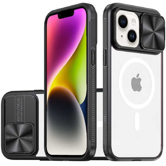 Чехол до iPhone 15 Plus, Slide Camera Magsafe, чёрный