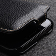 Чехол MELKCO с флипом для iPhone 15, кожа, флип, чёрный
