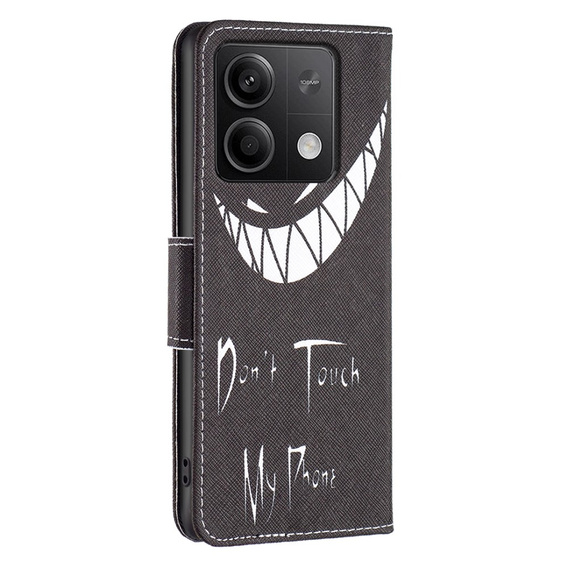 Чохол-книжка для Xiaomi Redmi Note 13 5G, Wallet, Don't Touch My Phone чорний