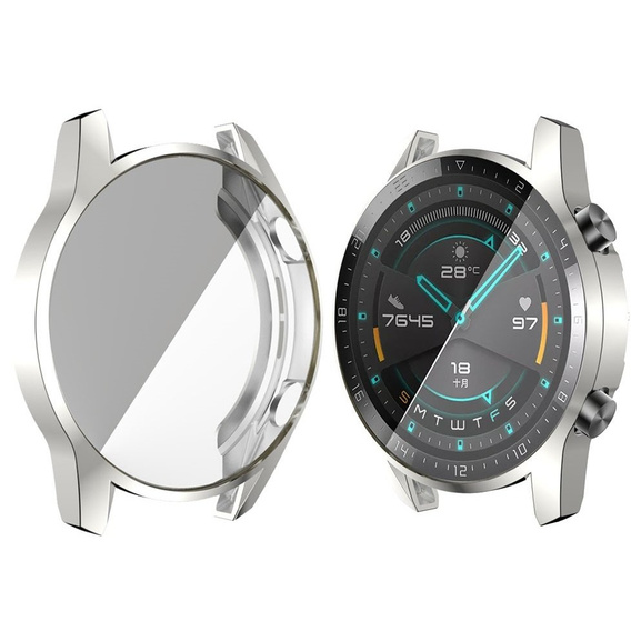 Чехол 2в1 с защитой экрана для часов Huawei Watch GT 2 46mm, Silver