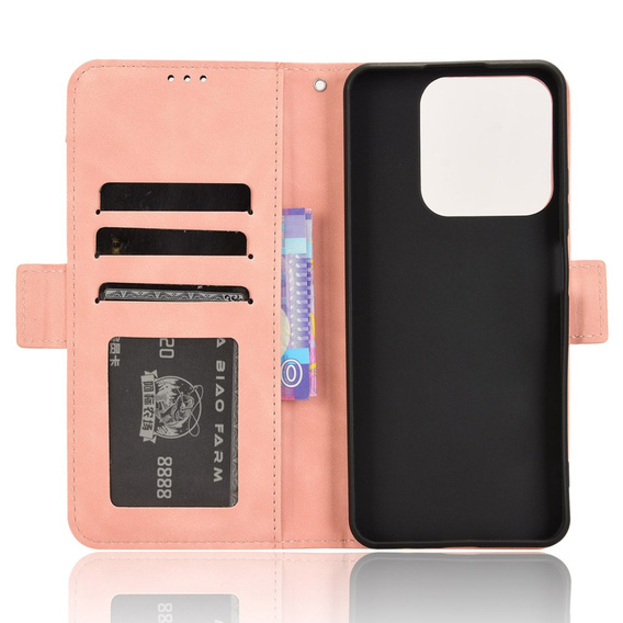 Откидной чехол для Realme C61, Card Slot, розовый