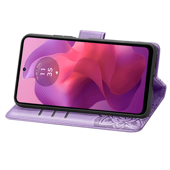 Откидной чехол для Motorola Moto G24 / G24 Power / G04, Butterfly, фиолетовый