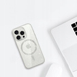 Чохол для iPhone 16 Pro, ERBORD Glitter MagSafe, прозорий + Скло для екрану