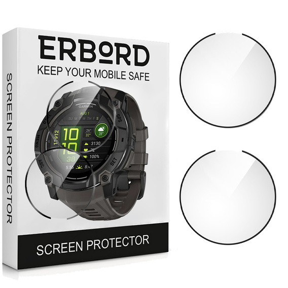 2x Гібридне скло ERBORD для Garmin Instinct 3 50mm