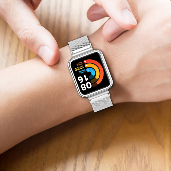 Металический браслет с чехлом для часов Xiaomi Redmi Watch 2 Lite, Silver