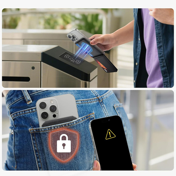 Магнитный кошелек с функцией определения местоположения, NFC и подставкой для iPhone 16 Pro
