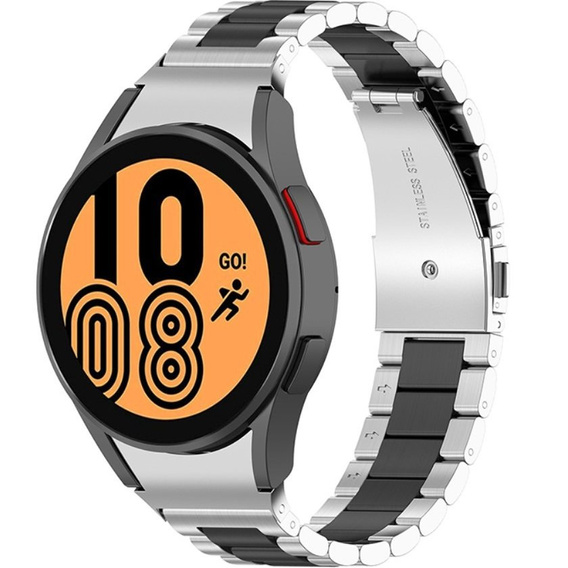 Браслет Stainless для  Samsung Galaxy Watch 4 / 4 Classic - Silver/Black