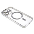 Чехол для iPhone 14 Pro, Electro MagSafe, серебряный + стекло для экрана
