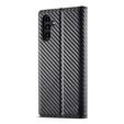 Откидной чехол LC.IMEEKE для Samsung Galaxy A17 5G, текстурированный под карбон, черный