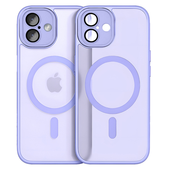 Чохол для iPhone 16 Plus, для MagSafe, ERBORD Matt Case, фіолетовий + захисне скло