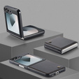 Чохол для Samsung Galaxy Z Flip7 FE / Z Flip6, CASE Litchi Leather, чорний
