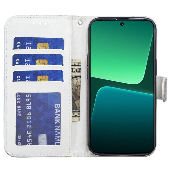Откидной чехол для Xiaomi 13 Lite, Wallet, butterfly, синий