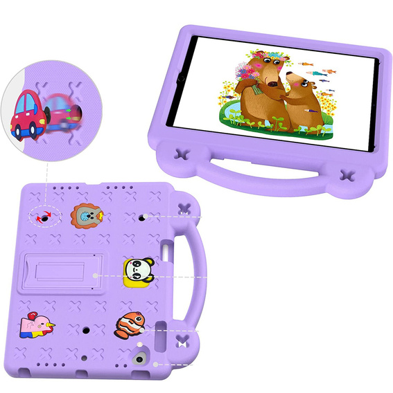 Дитячий чохол для планшета Lenovo Tab M10 X505F X605F / Tab P10-X705F/L / Huawei T5 10.1, Cute Patterns, з підставкою, фіолетовий