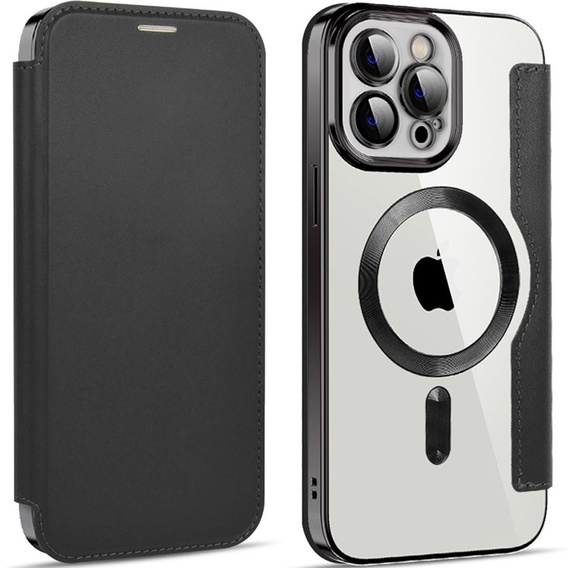Откидной чехол для iPhone 12 Pro Max, RFID Wallet MagSafe CamShield, чёрный
