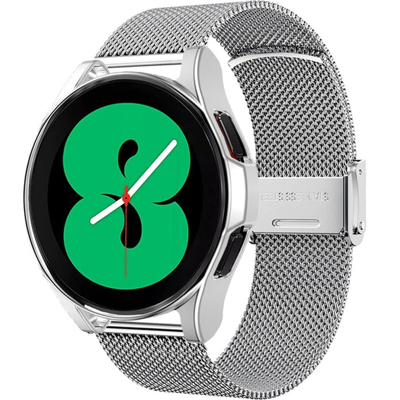 Металический браслет с чехлом для часов Samsung Galaxy Watch 4 Classic 46mm, Silver