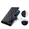 Чохол-сумка для Samsung Galaxy S25 Ultra, Rhombus Crossbody Leather, чорний